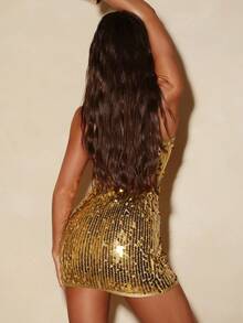 Swim SXY Women's Sequin Cover Up, Sexy Nightclub Dress, Swimsuit Cover Up - Yellow - View 2