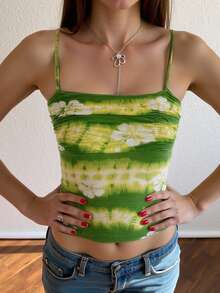 Sundraya Women's Summer Floral Print Cropped Camisole - Multicolor - View 3