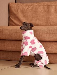 PETSIN Pawparrel 1pc Pet Autumn/Winter Fashion Double Sided Plush Warm And Elastic Comfortable Dog High Collar Jumpsuit - Multicolor - View 3