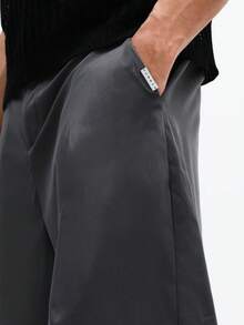 SUMWON Regular Fit Casual Loose Bermuda Length Summer Relaxed Comfortable Everyday Knee Length Mid Thigh Cargo Pocket Elastic Waist Drawstring - Dark Grey - View 5