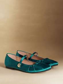 Rosivie 2025 Summer New French Square Toe Versatile Black Hollow Woven Strap Low Vamp Breathable Comfortable Flat Women Shoes Valentine's Day - Dark Green - View 3