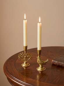 Cirelle European Metal Candle Holders Set, Romantic Table Centerpiece For Wedding & Dining Decor, Vintage Candle Cups For Photography Props, Desktop Atmosphere Decor - Multicolor - View 1