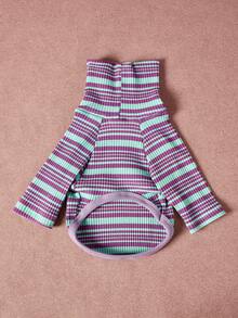 PETSIN Pawparrel Striped Long Sleeve Warm And Comfortable Sweatshirt, Autumn/Spring