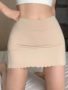 DAZY Tween Girl Solid Color Elastic Waist Leggings Skirt - Khaki - View 2