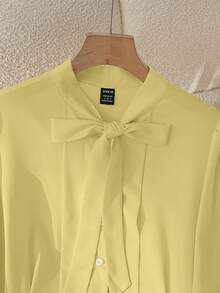 GlowEve 女士优雅通勤秋季衬衫 - 黃色 - 查看 7