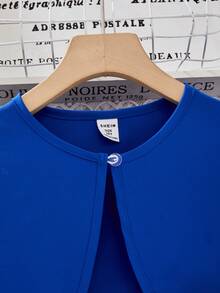 SHEIN Bộ 2 món cho bé gái tuổi teen, gồm váy xếp ly in hoa và áo khoác cardigan tay phồng, thích hợp cho ngày Valentine, kiểu dáng thanh lịch, mùa xuân/hè. - Nhiều màu - Xem 5