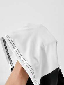 Sparklyn Bộ 2 món áo thun và quần dài nữ tuổi teen, in hình ngôi sao trắng trên ngực, dây rút trang trí màu trắng, thích hợp cho đi dạo, mua sắm, đi học, có thể phối cùng áo khoác hoặc áo vest. - trắng - Xem 7