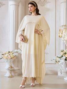 Modelyn Modest & Elegant Women's Turkish Abaya Cloak - Apricot - View 3