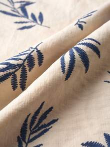 Airaco Đầm linen cổ yếm in họa tiết cây cỏ dành cho nữ - Màu be - Xem 6