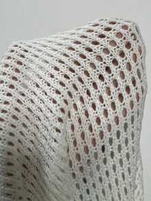 Sunnyshic 女士白色紧身迷你裙，夏季性感流苏镂空休闲百搭裙 - 杏色 - 查看 7