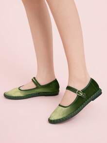 CUCCOO DOLLMOD Women's Casual Buckle Design Flat Loafers, Versatile For Daily Wear - Green - View 3