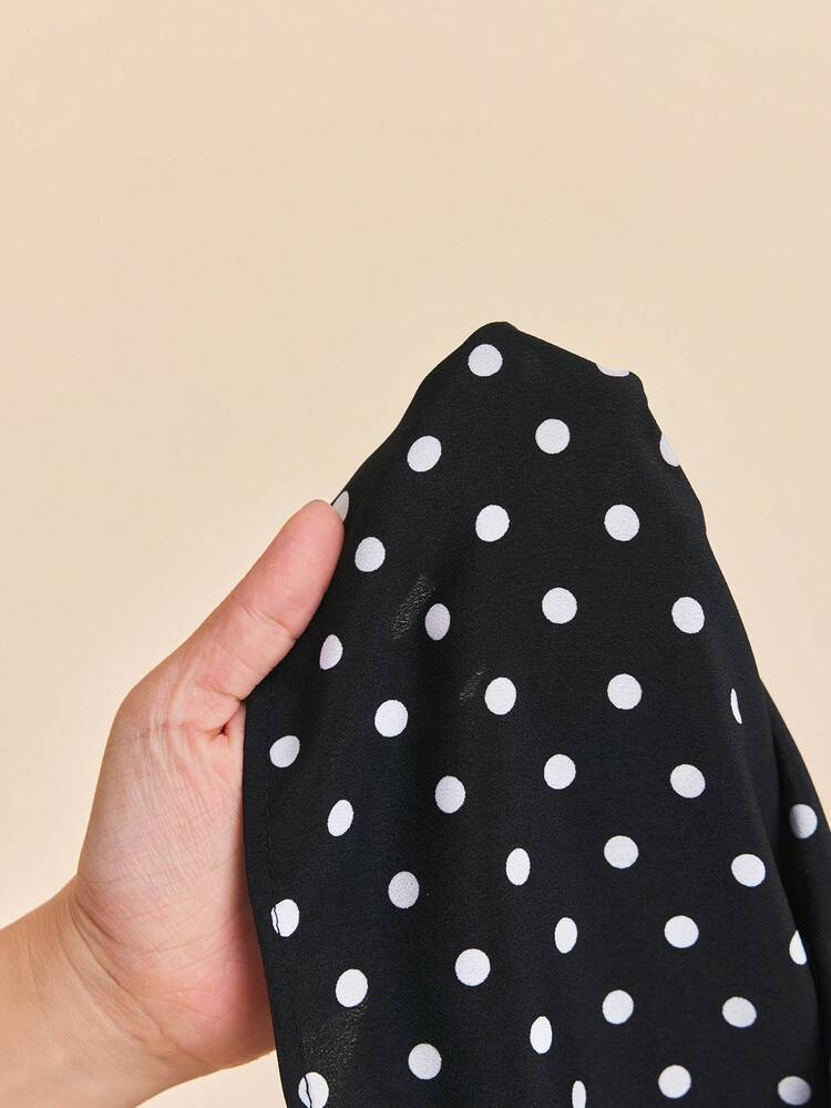 Polka Dot Print Shirred Shorts