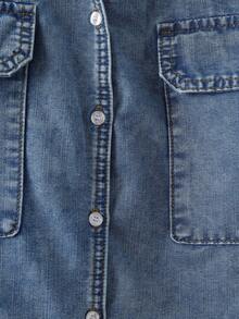 EMERY ROSE Women's Casual Batwing Sleeve Denim Blouse,Summer,Carnival,Beach,Party,Elegant Party Dress,Going Out,Summer,Valentine's Day, - Blue - View 5