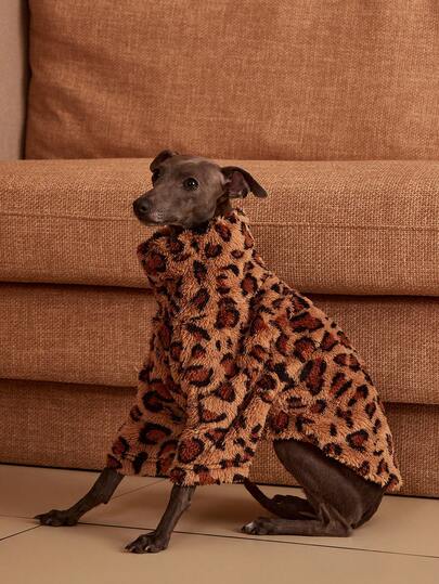 PETSIN Pawparrel 1pc Pet Autumn/Winter Double Sided Plush Elastic Comfortable Warm Fabric High Neck Dog Sweatshirt