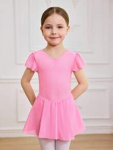 SHEIN Fashion Casual Everyday Pink Knit Jumpsuit Dancewear, Young Girl Backless Bow Tie Fitted Stretchy Soft Activewear Magenta Knit Dress, Go Out Dress - Pink - View 7