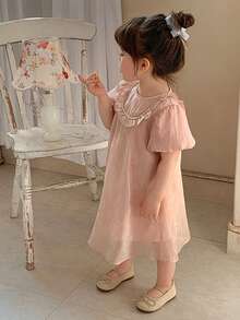 DAZY Toddler Girls' Floral Print Round Neck Party Birthday Dress