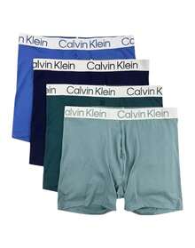 Boxer Calzones Calvin Klein Briefs Largos 4 Piezas Comodos De Microfibra Originales - Azul - Ver 1