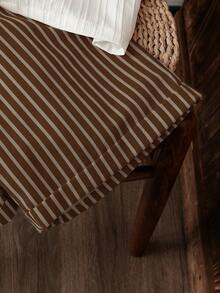 SHEIN 2件套 青少年男童通勤休闲条纹立领衬衫和条纹短裤，舒适时尚