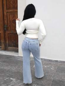 Vassilux 针织纽扣开衫长袖上衣旧款可爱夏季度假机场假日秋季冬季日常办公室圣诞节工作办公室 - 奶油色 - 查看 3