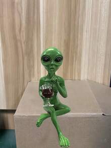 外星人品酒雕像——太空主题装饰杰作，完美适用于桌面/书架/酒柜，科幻迷必备 | 外星人雕塑 | 科幻主题摆件 | 创意礼品之选，书架装饰，独特艺术品，精致手工摆件，收藏模型，专为科幻爱好者打造 - 彩色 - 查看 7