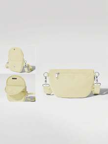 GLOWMODE 1.5L Easy Commute Water-Resistant Shoulder Strap Bag With Clippable Nano Pouch Daily Casual - French Vanilla - View 2