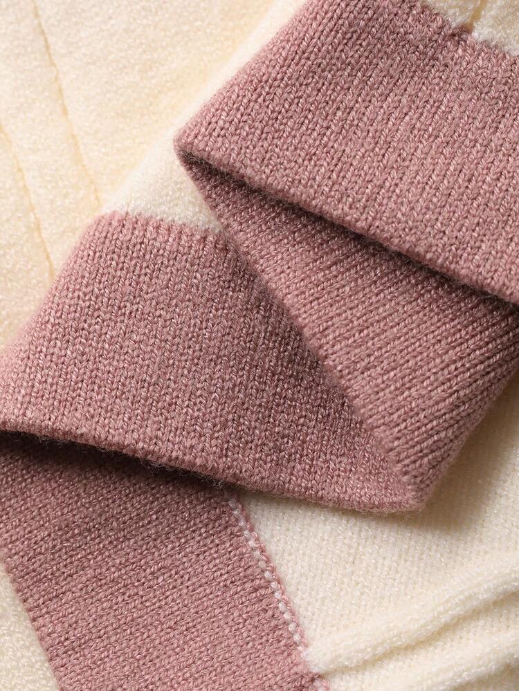 Women's Elegant Colorblock Striped Collar Knit Dress, Summer, Wedding Guest Dress Women Dress Off The Shoulder