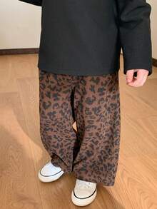 DAZY Toddler Boys' Casual Leopard Print Loose Fit Bottoms - Coffee Brown - View 1