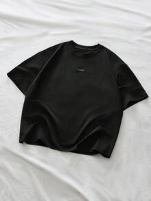 AXEPEAK Camiseta casual de manga corta con cuello redondo, estampado de lema y rama para hombres, camiseta con flores para hombres, camiseta gráfica oversize para hombres con estampado de flor de cerezo, camiseta gráfica corta para hombres, camiseta japonesa para hombres - Negro - Ver 3