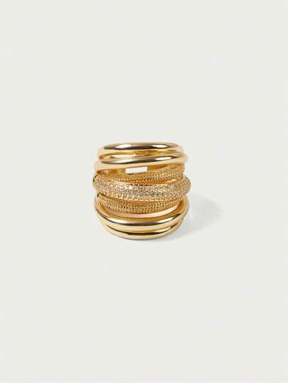 Glisma 18K guldpläterad 18K guldpläterad 1 st pärla/pärlemor, metallisk, öppen ring med strass, elegant, söt, lyxig för fest, casual, konsert/festival, nattklubb, bröllop, helgdag, semester, camping, år 2000/för mamma/kvinnor/flicka/höst/vinter/festival/helgdag/semester/gamla pengar/halloween, västerländska smycken, gamla pengar, ädelsten, outfits, höst/höst/vinter, för mamma/kvinnor/flicka/mamma, premium