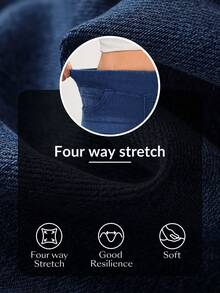 Flexra Plus Size Women High Waist Pockets Wide Leg Loose Side Stripe Fashion Casual Jeans - Dark Wash - View 8
