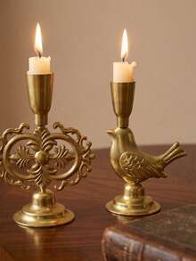 Cirelle European Metal Candle Holders Set, Romantic Table Centerpiece For Wedding & Dining Decor, Vintage Candle Cups For Photography Props, Desktop Atmosphere Decor - Multicolor - View 5