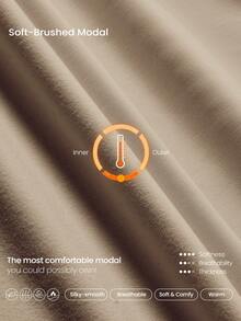 GLOWMODE Sudadera con capucha de manga larga con bolsillos laterales con cremallera, de modal y felpa, con ojales para el pulgar, para uso diario y casual - Caqui - Ver 4