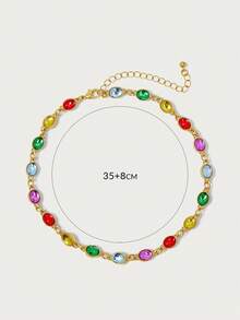 Glisma 18K 镀金 1 件纹理金属串珠项链，适合派对、休闲、音乐会/节日、夜总会、可爱、奢华、婚礼、节日、度假、露营、 Y2K/妈妈/女士/女孩、秋季/秋季/冬季/节日/假日/度假/老钱/万圣节 - 彩色 - 查看 7