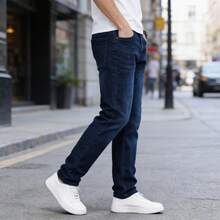 Jeans básicos para Hombre corte Recto - Azul lavado oscuro - Ver 2