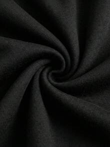 SHEIN Tween Girls' Casual Knitted Patch Pocket Overalls Style Sweatpants, Autumn/Winter - Black - View 3