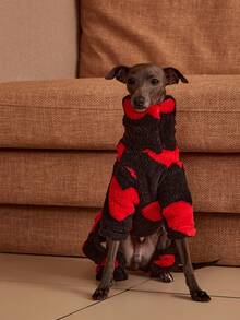 PETSIN Pawparrel 1pc Pet Autumn/Winter Fashion Double Sided Plush Warm And Elastic Comfortable Dog High Collar Jumpsuit - Multicolor - View 3