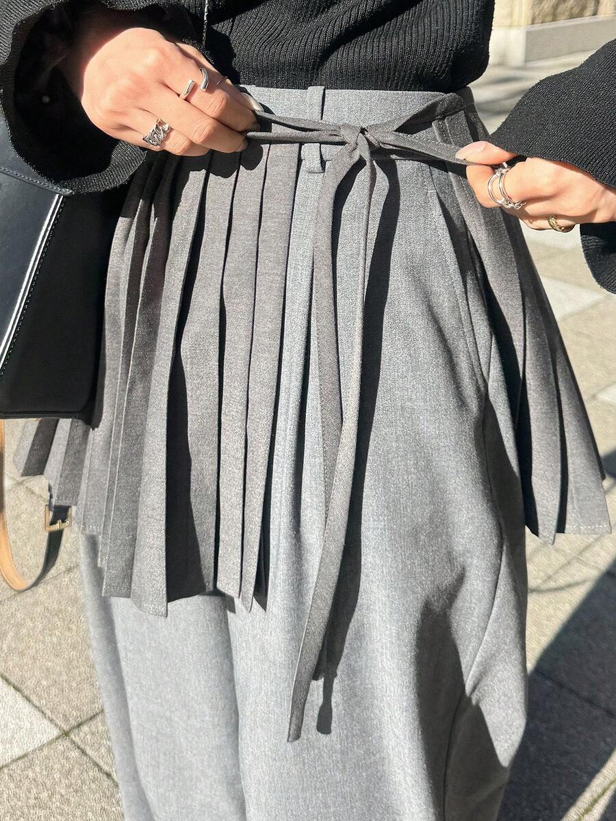 FRIFUL 女士腰部系带抽绳褶皱A字裙