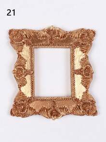 1 khung ảnh mini kiểu Châu Âu cổ điển màu vàng INS, phụ kiện trang trí móng tay, vòng cổ, trang sức, phông nền chụp ảnh, không có keo dán mặt sau. - Nhiều màu - Xem 22