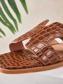 SHUZIA Women's Fashionable Versatile Casual Flat Sandals Summer Shoes Spring Shoes Spring Break Easter Vacation Shoes Casual Shoes Beach Shoes Mother's Day Present Valentine's Day - Chocolate Brown - View 7