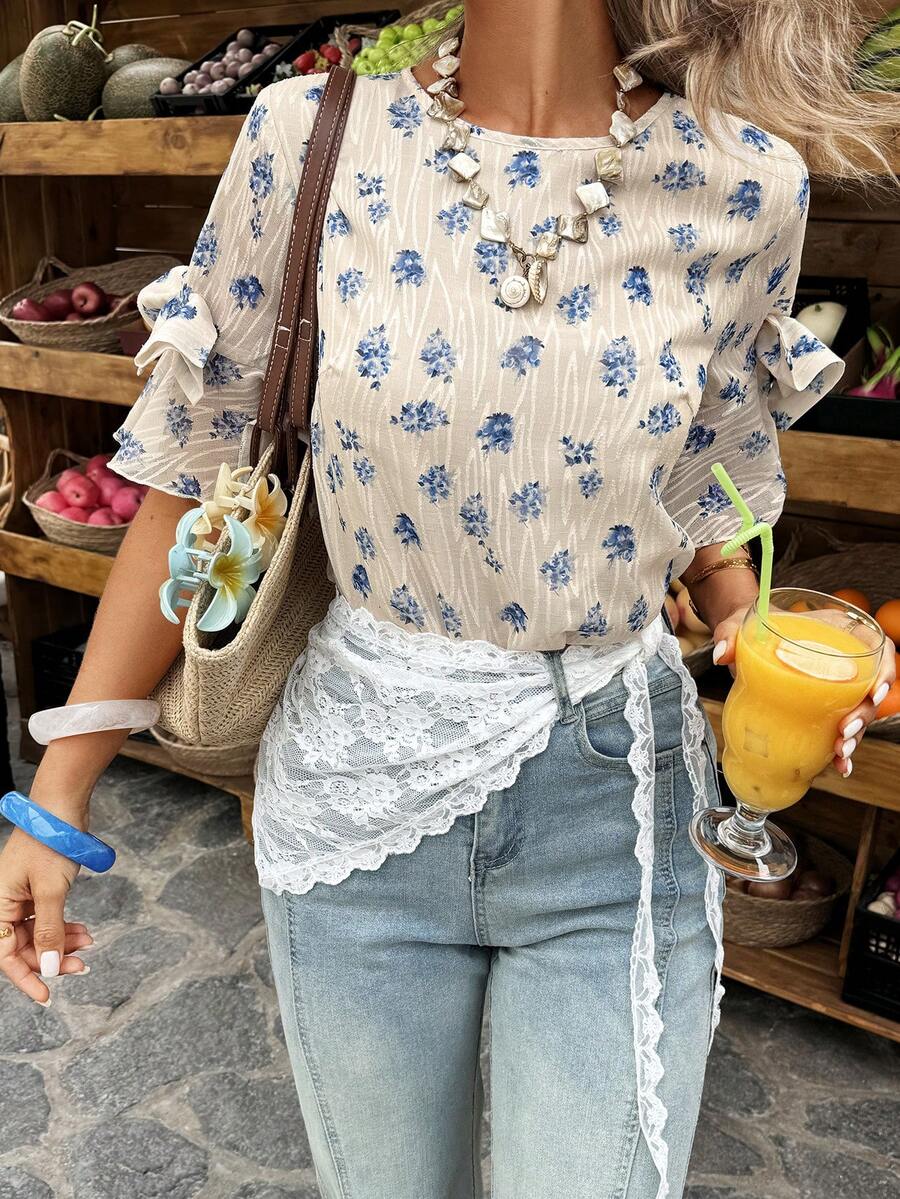 Flora Isola Flora Isola 碎花印花短袖上衣，夏季时尚之选 - 彩色 - 查看 1