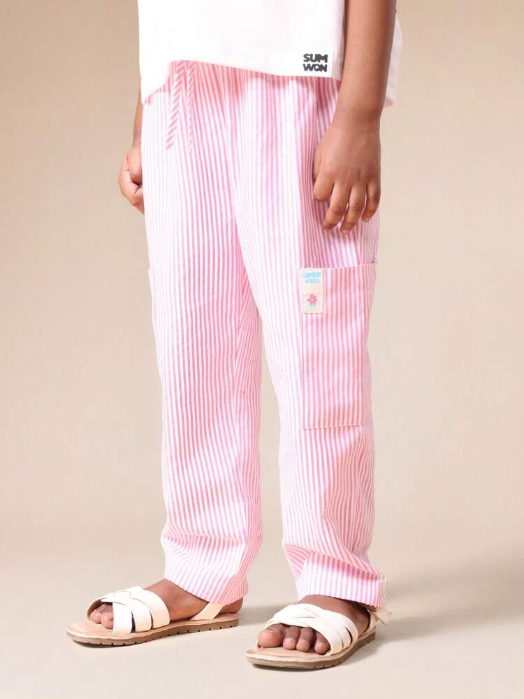 Pyjamahose mit horizontalen Streifen und Taschen