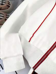 Franclia 常规款连帽长袖开衫上衣 + 直筒裤 - 白色 - 查看 3