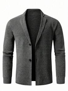 Manfinity CityGents Men's Dark Grey Knitwear Long Sleeve Regular Length Cardigan