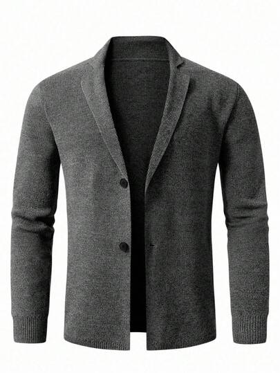 Manfinity CityGents Men's Dark Grey Knitwear Long Sleeve Regular Length Cardigan