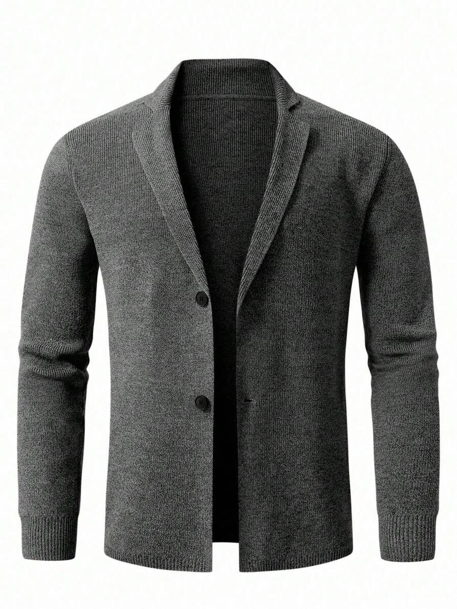 Manfinity CityGents Men's Dark Grey Knitwear Long Sleeve Regular Length Cardigan