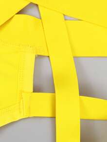 DrisQ DrisQ Men's Sexy Solid Color Hollow-Out Low-Rise G-String  Thong Jockstrap - Yellow - View 7