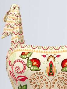 Swim Oasis 2pcs/Set Positioning Print Strap Top & Positioning Print Skirt, Summer Outfit - Multicolor - View 5