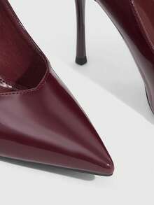 CUCCOO SZL Women's Casual Fashionable Simple Ankle Strap Pointed Toe High Heels, Summer Valentine's Day - Burgundy - View 5