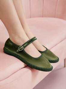 CUCCOO DOLLMOD Women's Casual Buckle Design Flat Loafers, Versatile For Daily Wear - Green - View 7