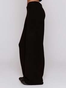 MUSERA Wide Leg Knit Sweater Pants Trousers Cool Girl, Streetstyle, Cute, , , Winter Spring - Black - View 4